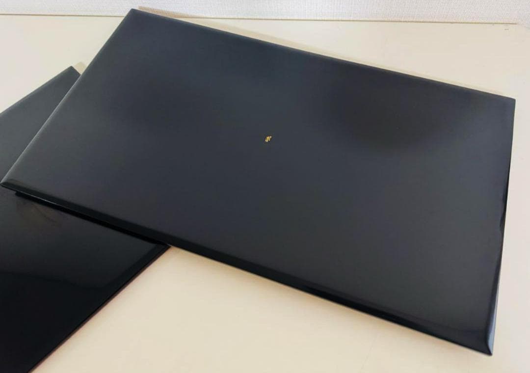 輪島塗最高峰 慶塚 作 天然木 漆塗 朱塗 長手卓上膳 懐石膳 会席膳 3枚