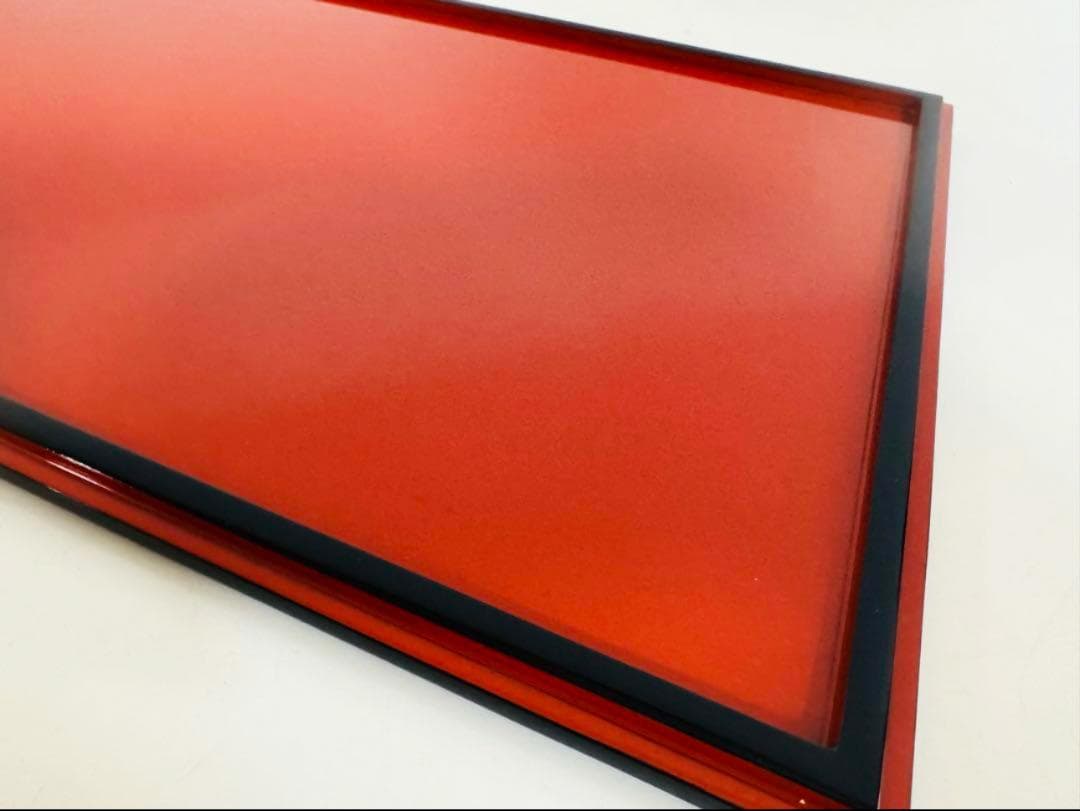 輪島塗最高峰 慶塚 作 天然木 漆塗 朱塗 長手卓上膳 懐石膳 会席膳 3枚