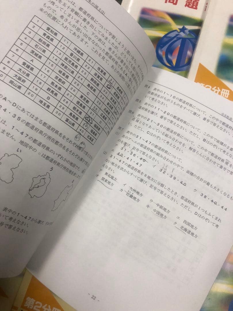 希学園　小5　社会　オリジナルテキスト　第1～第4分冊／夏期　2023年度　中古