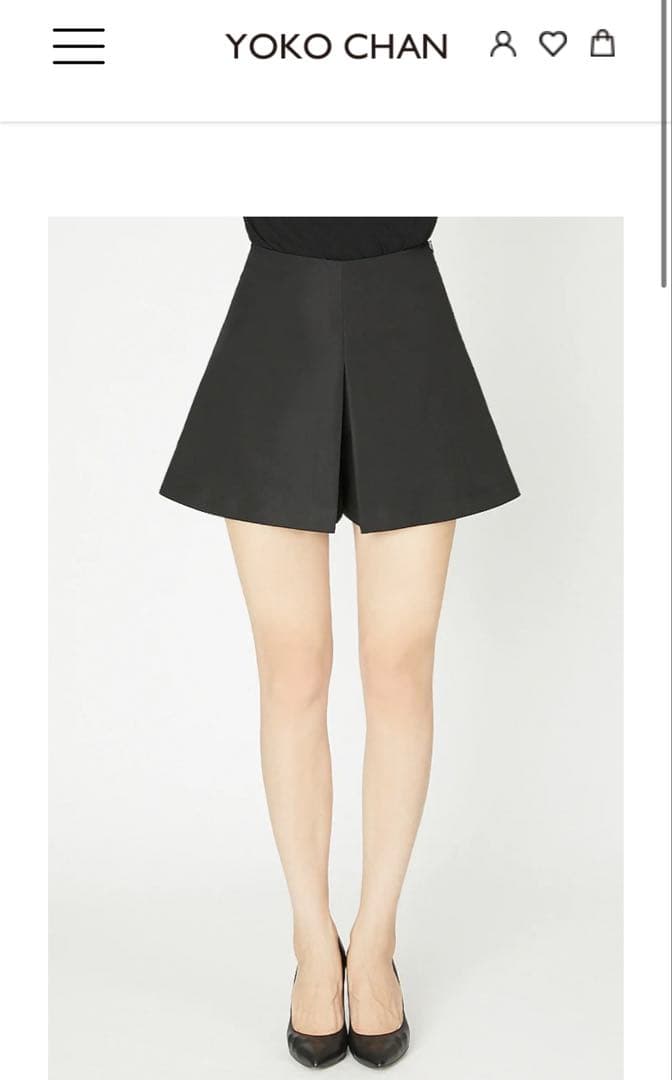 YOKO CHAN 新品未使用ブラック プリーツ キュロット Fサイズ