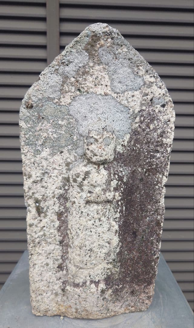 江戸期38センチ　骨董　石彫　お地蔵さん　地蔵菩薩　仏像　神像　石仏　　民間信仰