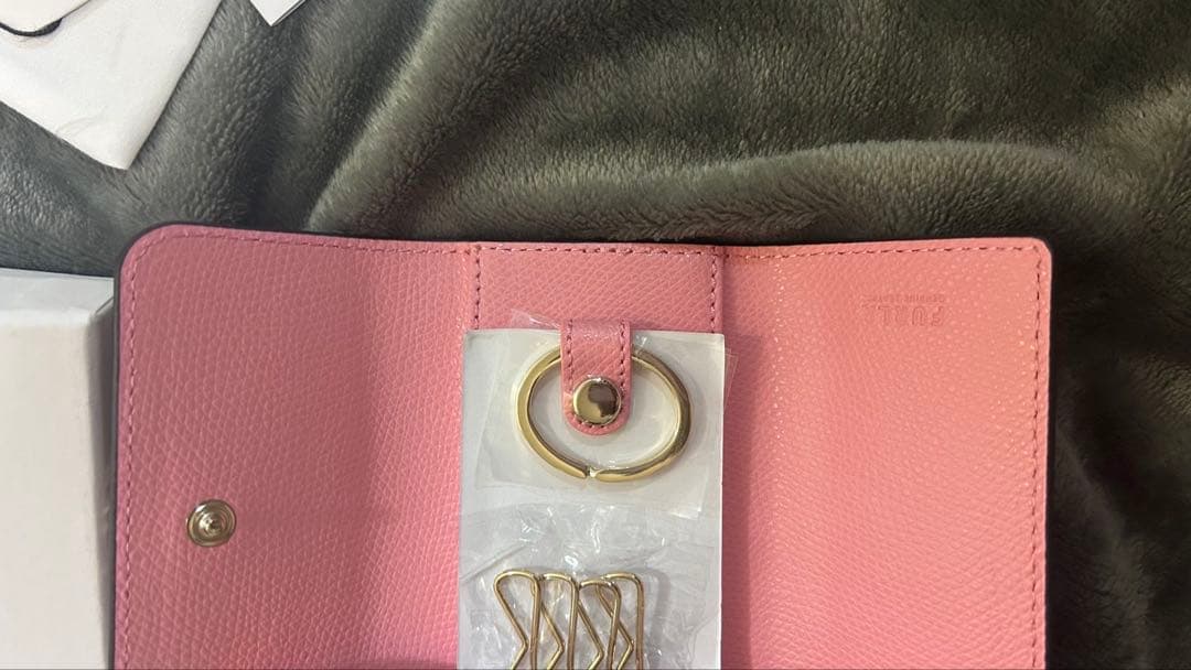 FURLA ピンク レザー キーケース未使用