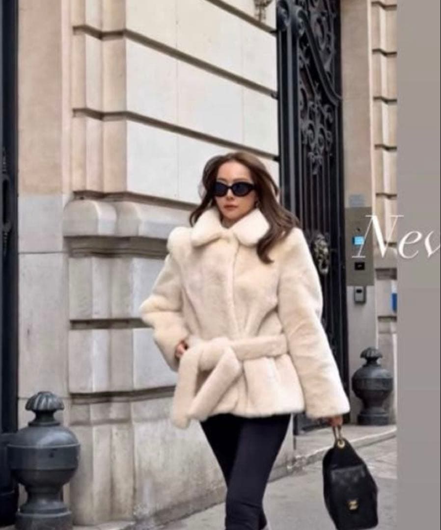 ZARA フェイクファーベルトコート ZWコレクション