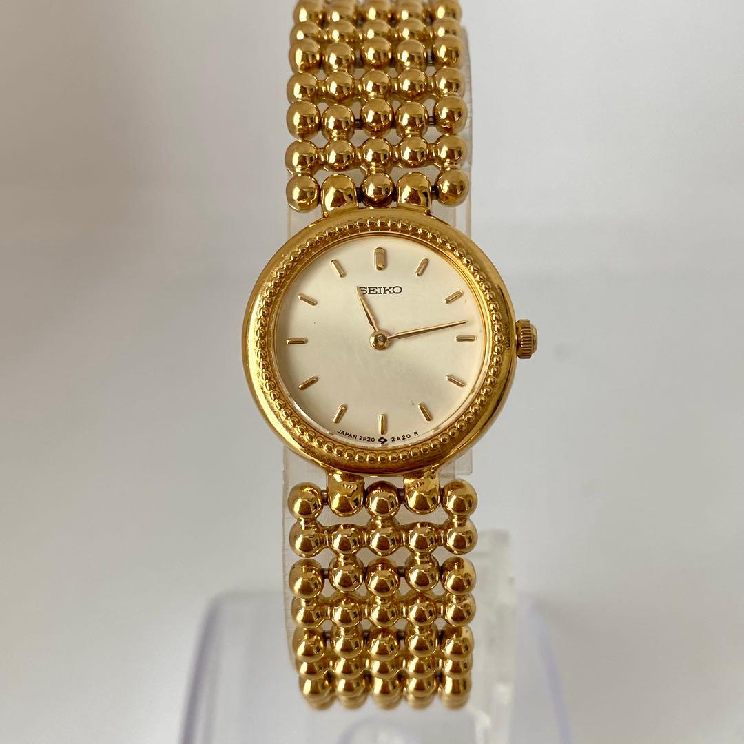 新品電池　SEIKO 腕時計　ゴールドカラー　ラウンド