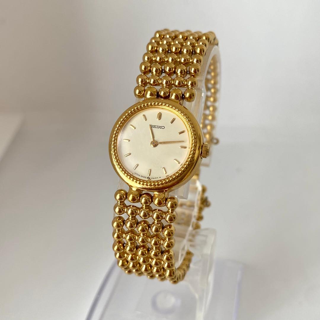 新品電池　SEIKO 腕時計　ゴールドカラー　ラウンド
