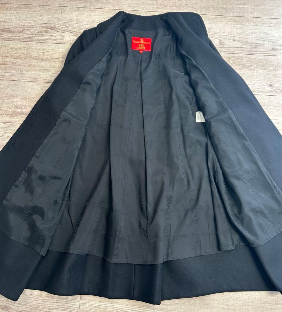 訳あり ヴィヴィアンウエストウッド カシミヤ混コート オーブボタン 黒 40