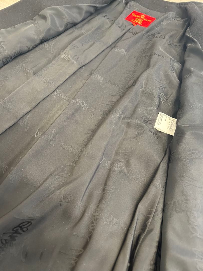 訳あり ヴィヴィアンウエストウッド カシミヤ混コート オーブボタン 黒 40