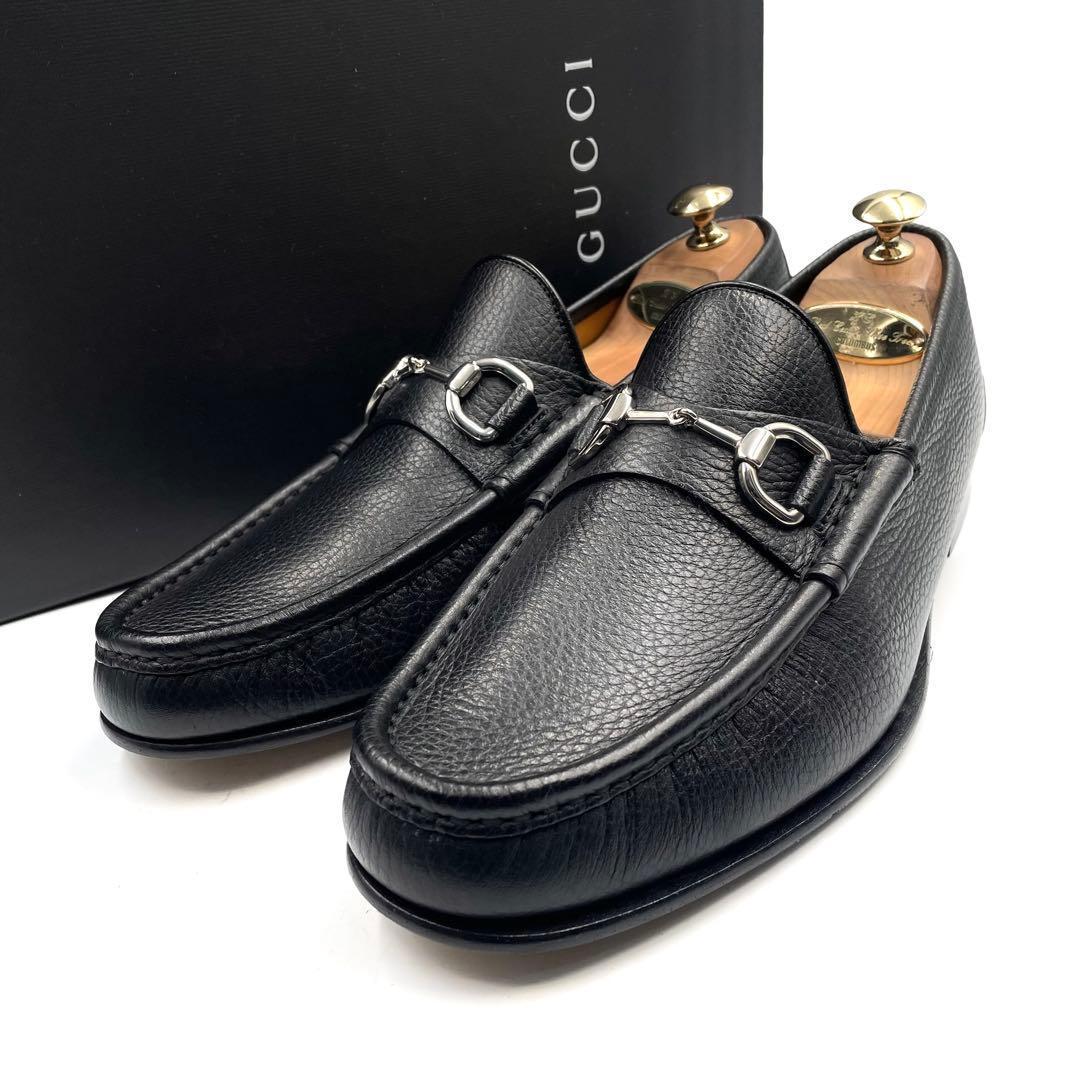 《未使用品》GUCCI グッチ ホースビット ビットローファー 黒系 7 1/2