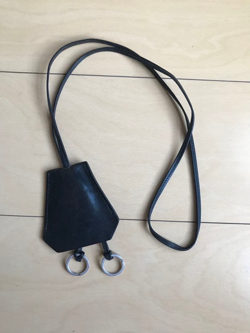 エルメス　クロシェット　ネックレス　キーリング　ケース　ブラック　キーホルダー