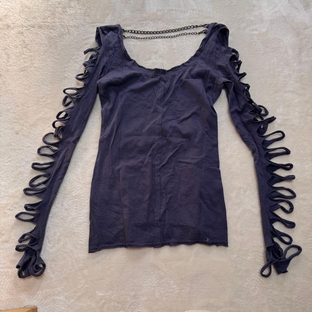 d.i.a. ダークパープル スカルプリント Tシャツ