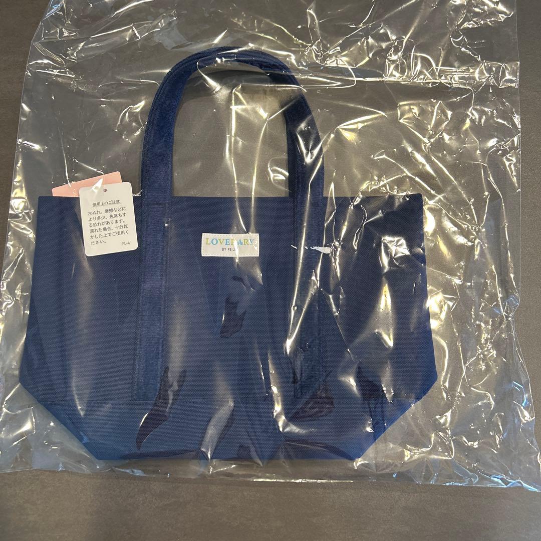 フェイラー　ラブラリー　ワッペントートバッグ　ネイビー　小