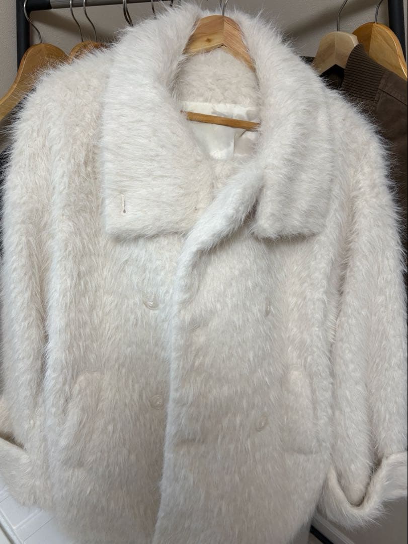 mellowneon 3wayスタンドカラーシャギーコート