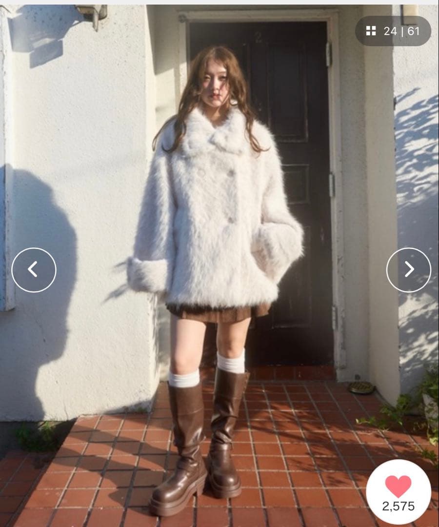 mellowneon 3wayスタンドカラーシャギーコート