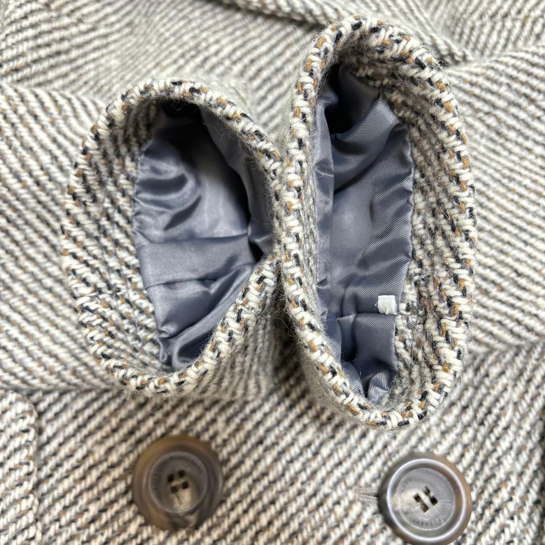 極美品！ピーコート 36 バーバリーブルーレーベル ツイード アンゴラ 36