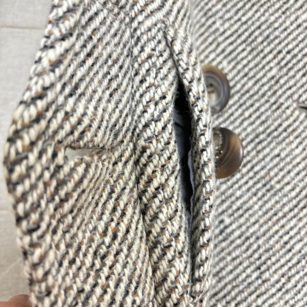 極美品！ピーコート 36 バーバリーブルーレーベル ツイード アンゴラ 36