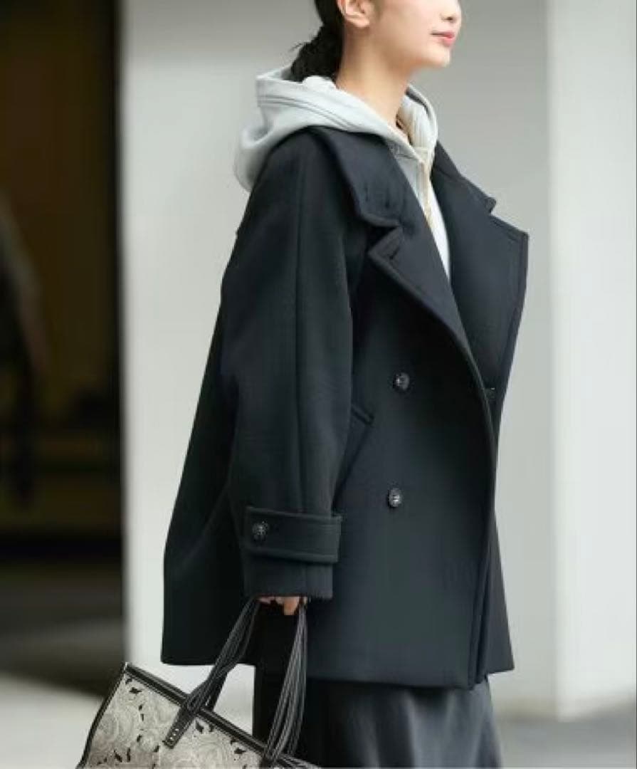 【2024AW】L'ESSAGE スーパー140スタンドショートコート