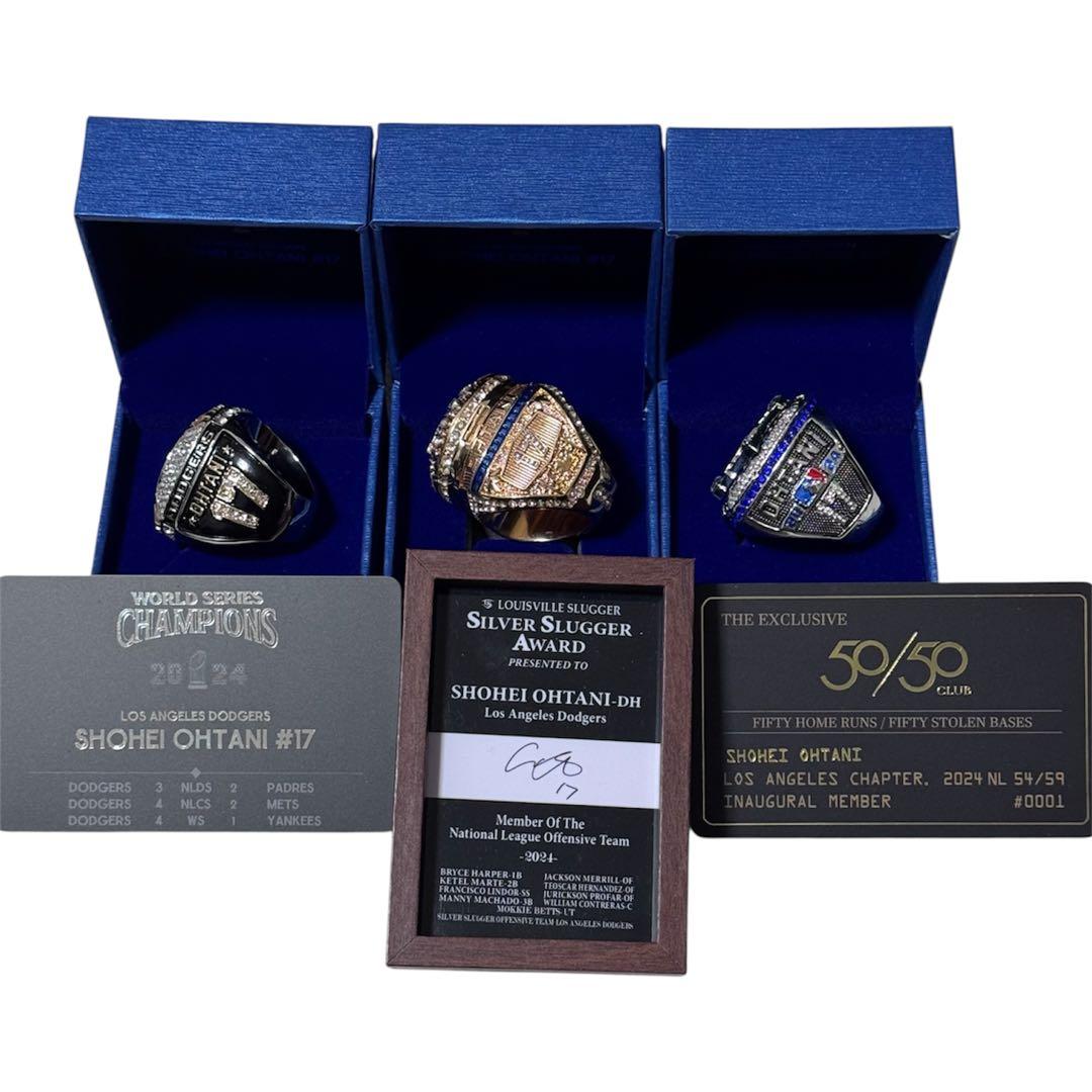 ロ*ソ様 非売品 ドジャース 大谷翔平 チャンピオンリング3種ケース＆台座＆カー