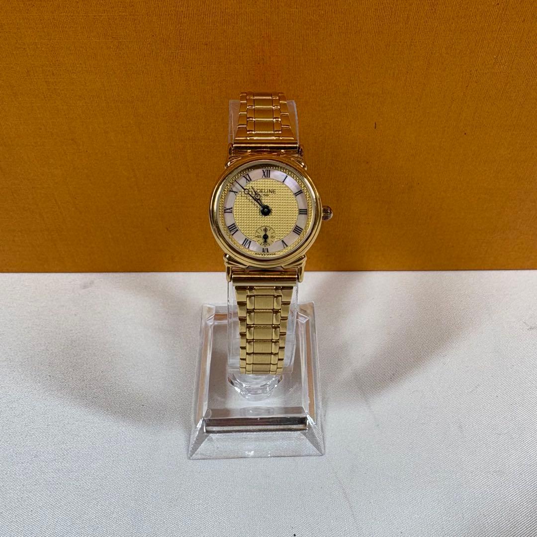 ✨稼働品美品✨CELINE セリーヌ　腕時計　ゴールド　クォーツ　ゴールド文字盤