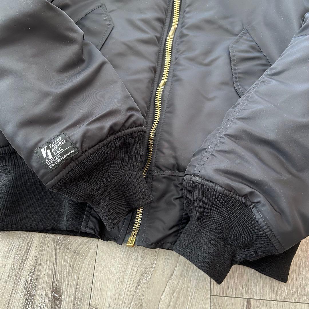 【美品】アメリカ製 VALLEY APPAREL リバーシブル MA1 黒 L