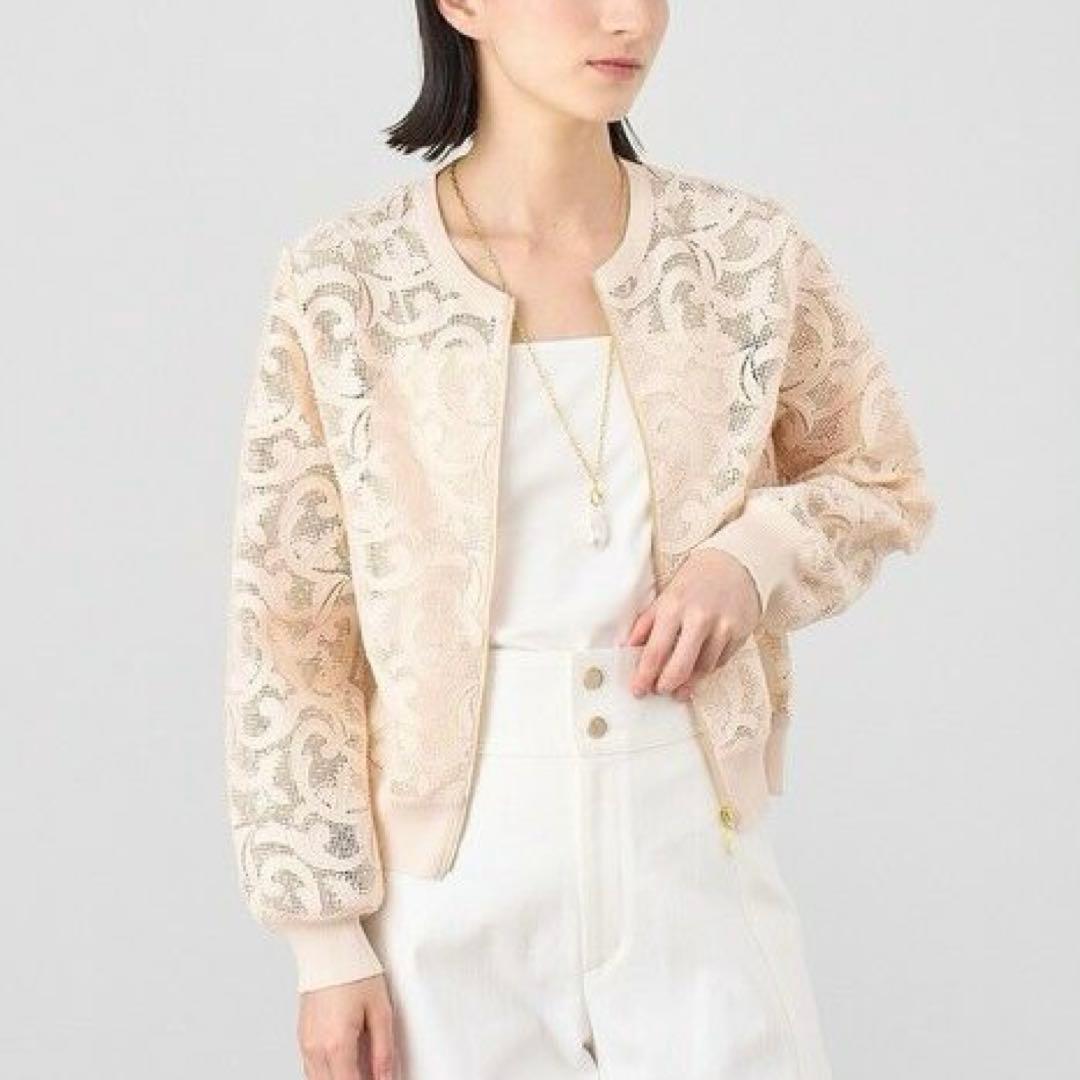 ANAYI レースブルゾン アナイ　ピンクベージュ　2024SS 38