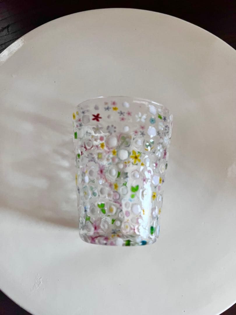 江波富士子　 江波冨士子　花の庭　ガラス　グラス　コップ　貴重　完売