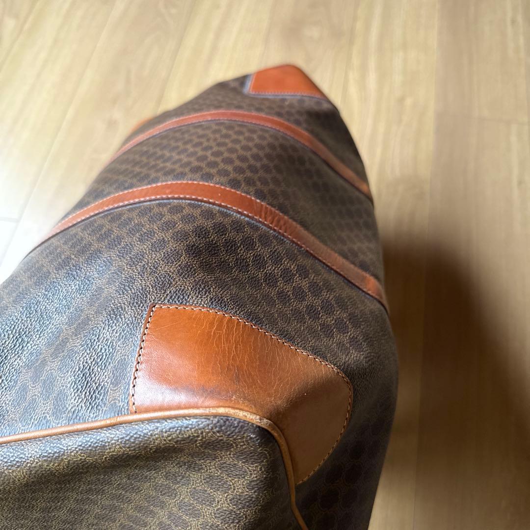 美品セリーヌ ボストンバック 大容量 マカダム柄 南京錠鍵付　49cm