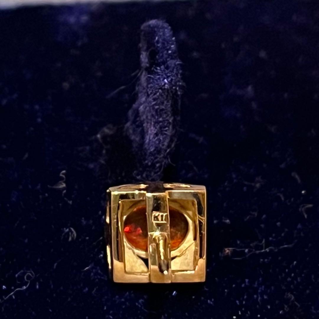 【シマウマ】K刻印あり ファイアオパール タイタックピン ケース付き 金