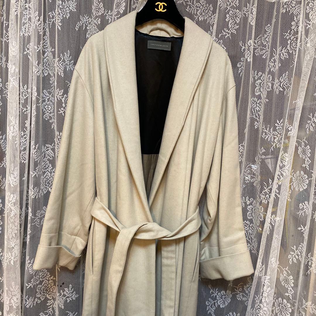 クリストフルメール ウールロングコート ガウンコートクリーム色 希少