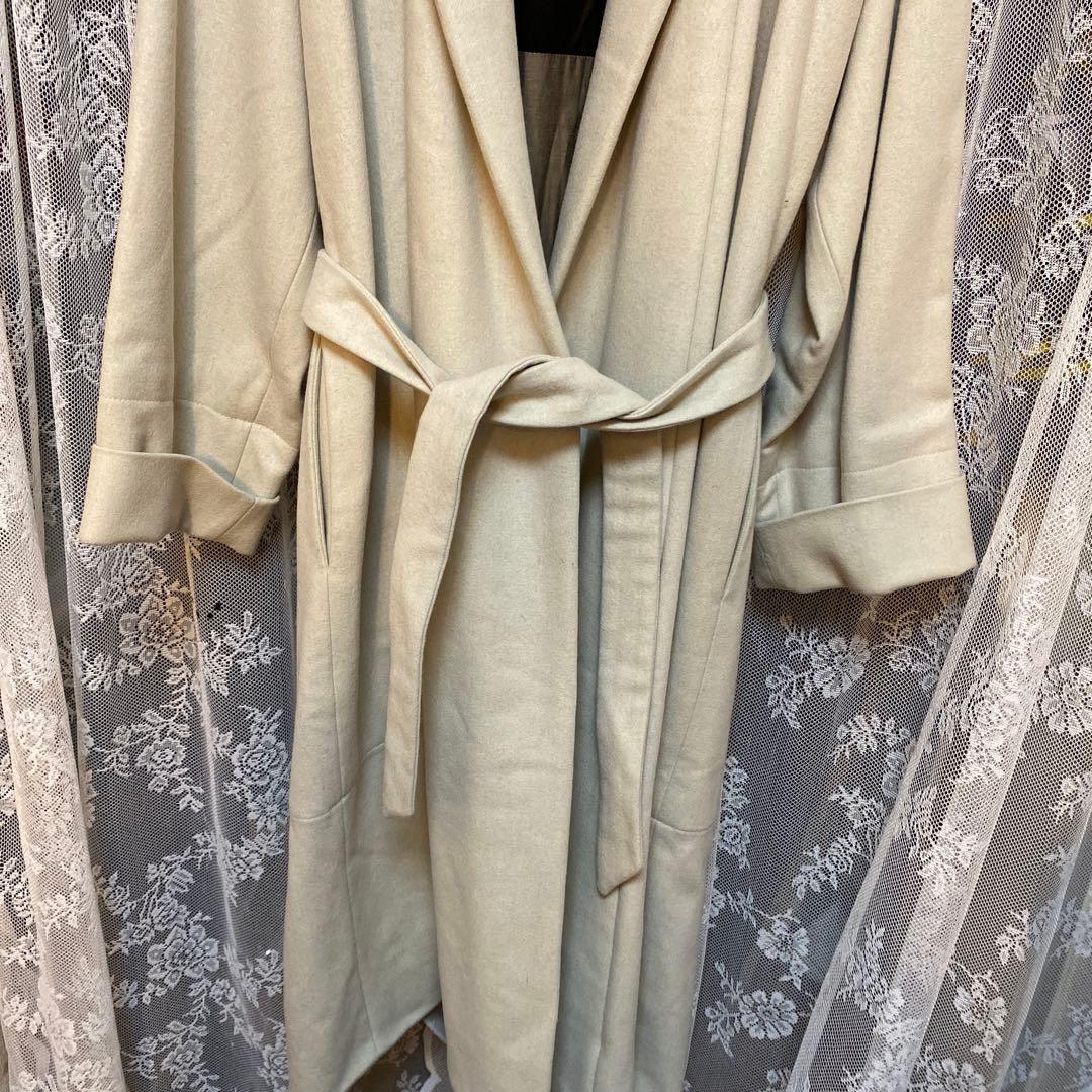 クリストフルメール ウールロングコート ガウンコートクリーム色 希少