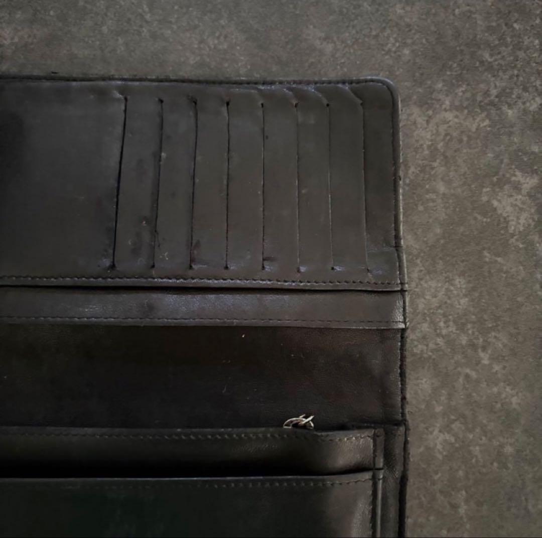 CHANEL ブラック レザー 長財布 二つ折り キルティング ココマーク