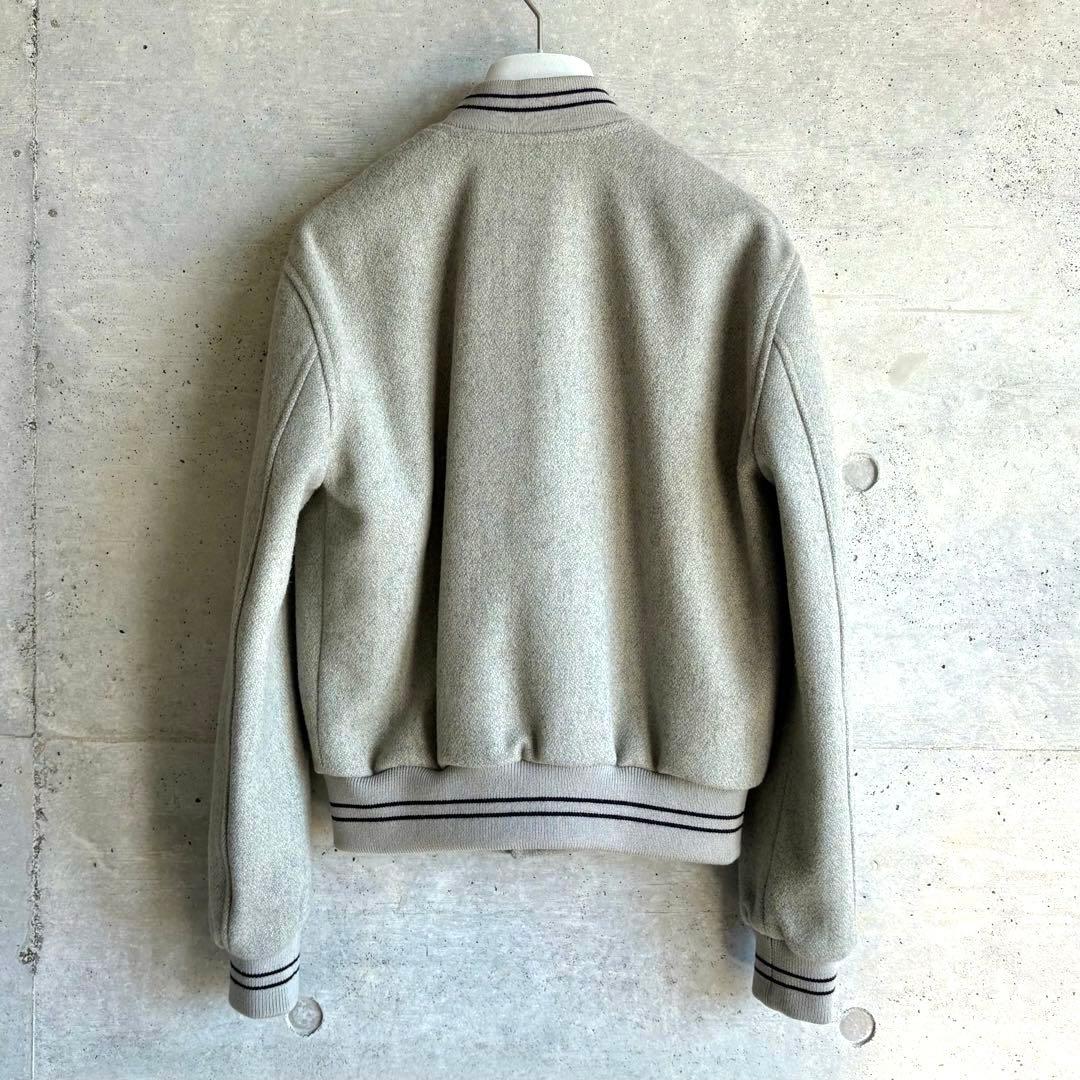 極美品 CELINE ロゴ刺繍 テディジャケット 34 グレー