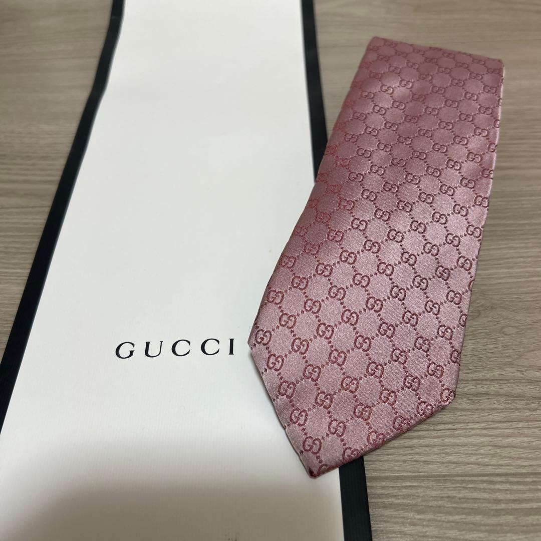 最終値下げ　GUCCI グッチ ネクタイ GG柄 シェリーライン 艶