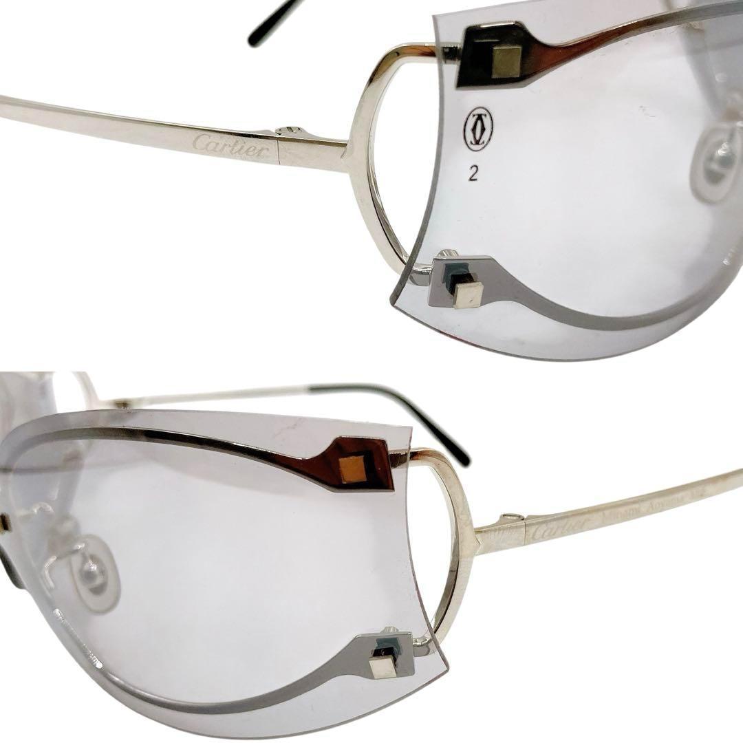 極美品✨カルティエ 南青山店オープン記念モデル リムレス サングラス シルバー