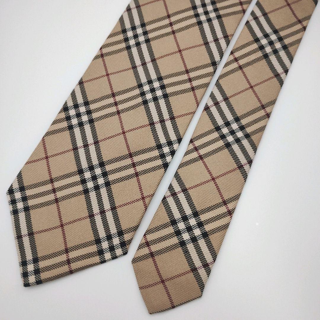 【美品】バーバリーロンドン ネクタイ ベージュ ノバチェック 高級【イタリア製】