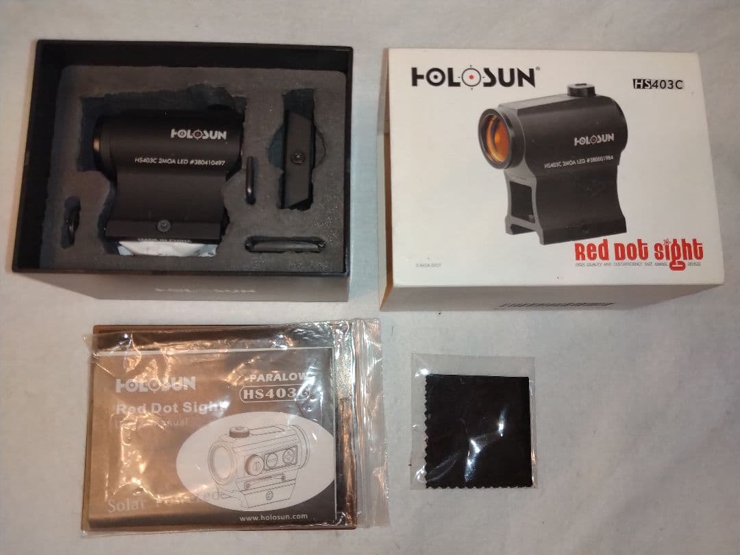 実物 HOLOSUN HS403C レッドドットサイト ソーラータイプ おまけ付