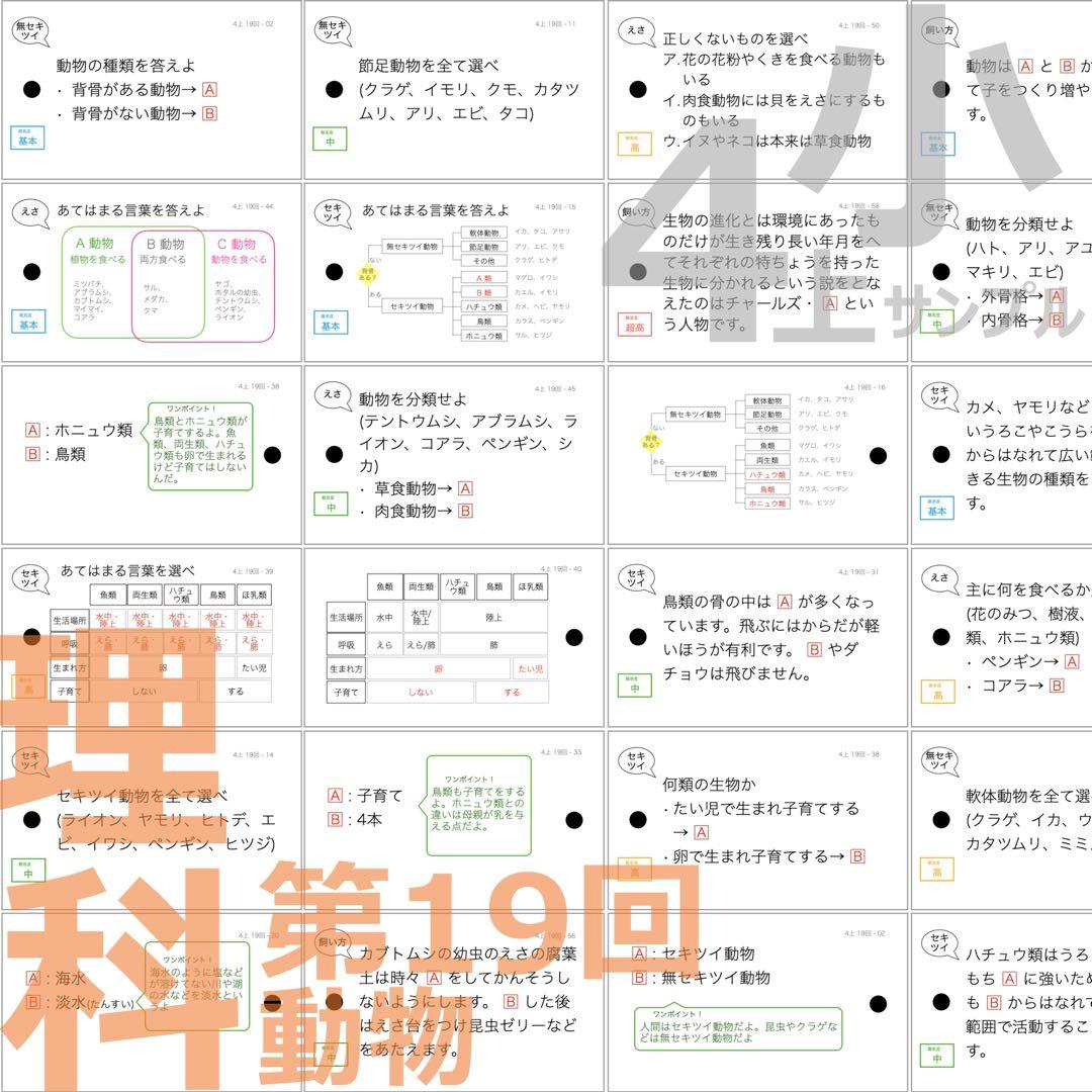 中学受験 暗記カード【4年上 社会・理科 16-19回】組分けテスト対策 予シリ