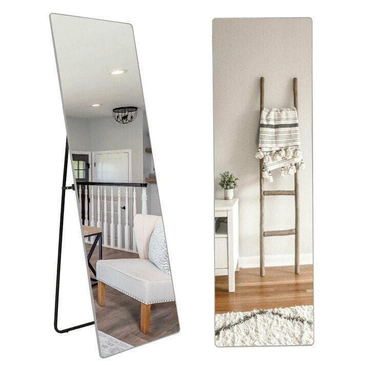 スタンドミラー 壁掛け 全身 鏡 姿見鏡 150cmx40cm 黒 1520