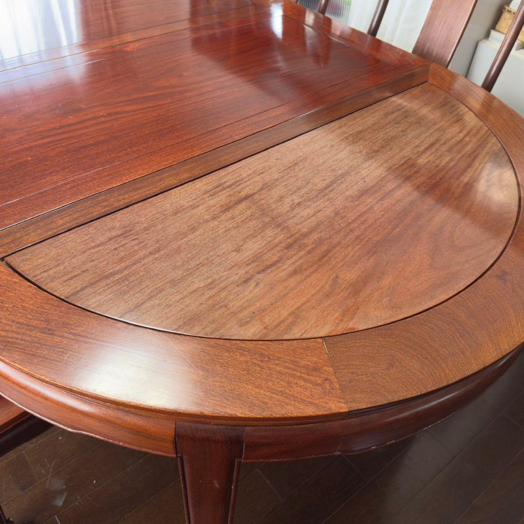 中国 高級花梨無垢材 エクステンションテーブル ※椅子は別売り