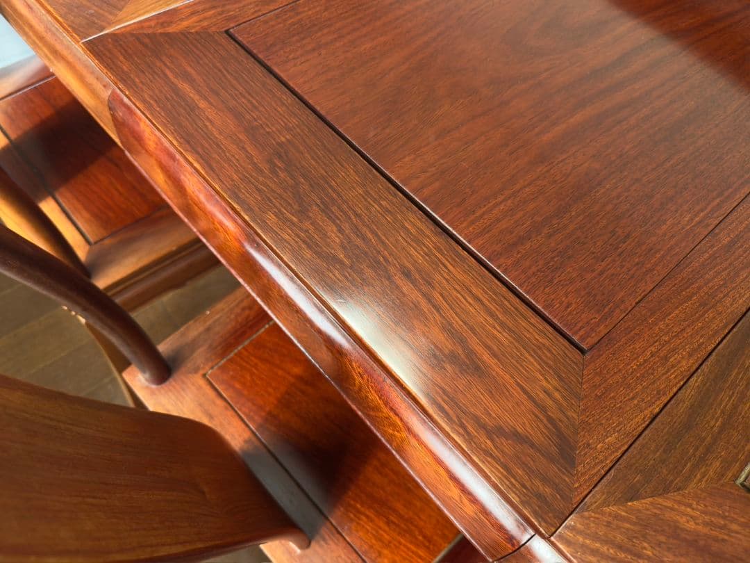 中国 高級花梨無垢材 エクステンションテーブル ※椅子は別売り