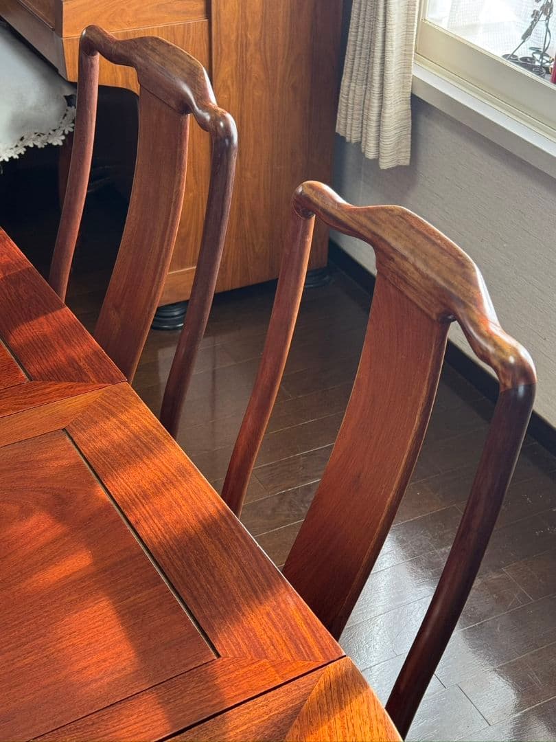 中国 高級花梨無垢材 エクステンションテーブル ※椅子は別売り