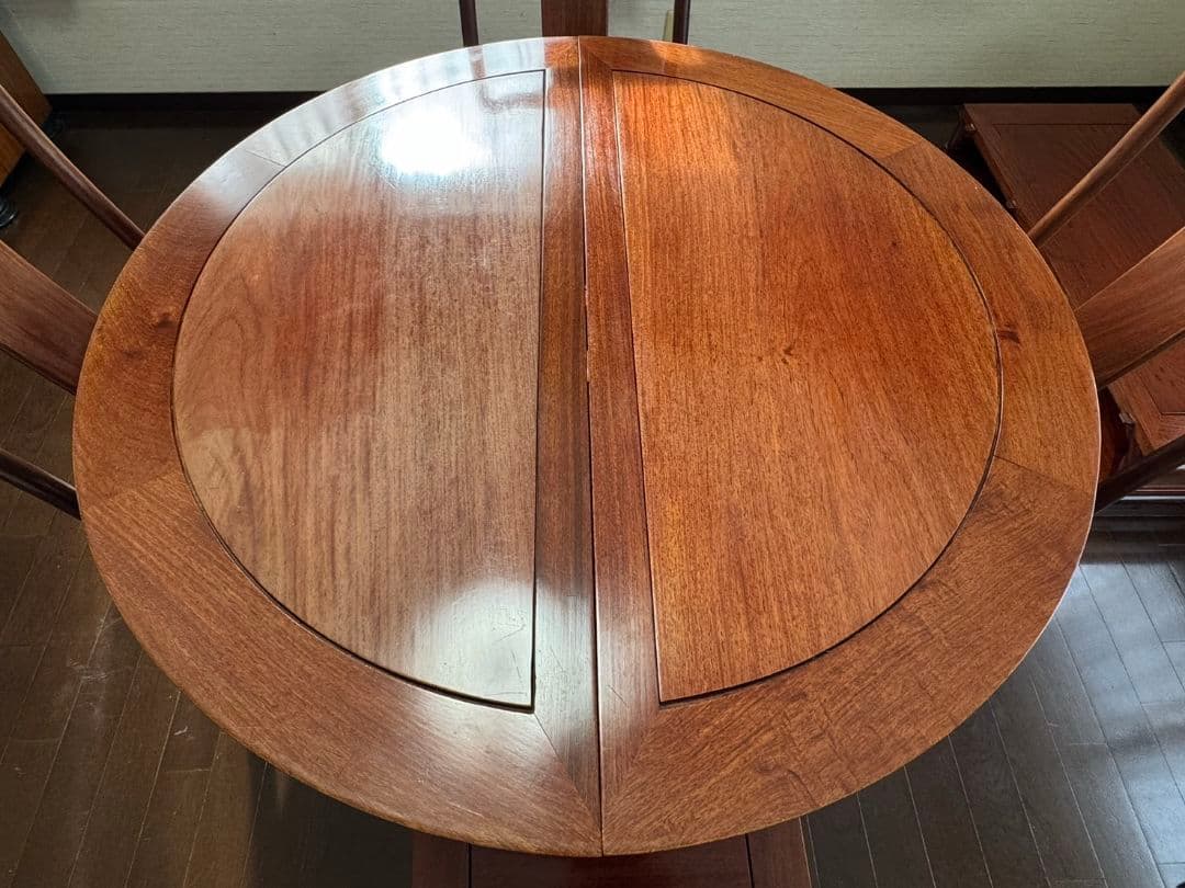 中国 高級花梨無垢材 エクステンションテーブル ※椅子は別売り