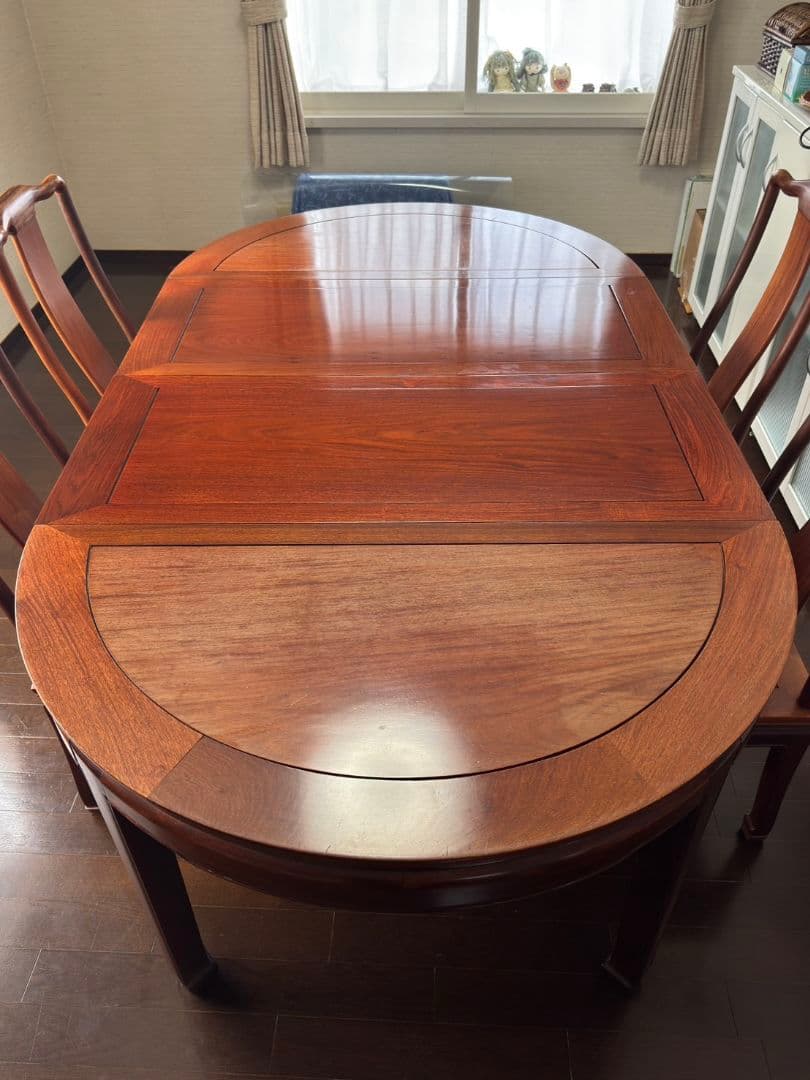 中国 高級花梨無垢材 エクステンションテーブル ※椅子は別売り