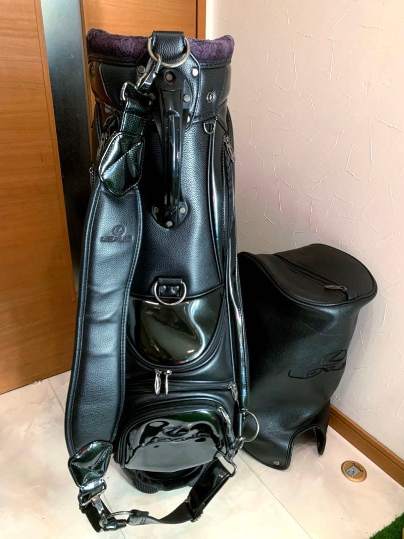 希少　完売　レクサス　LEXUS ブラック　3眼　キャディバッグ　カーボン　合皮