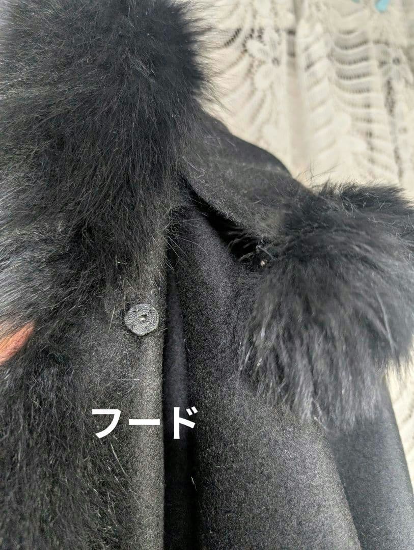 ブルーフォックスファー　カシミアケープコート