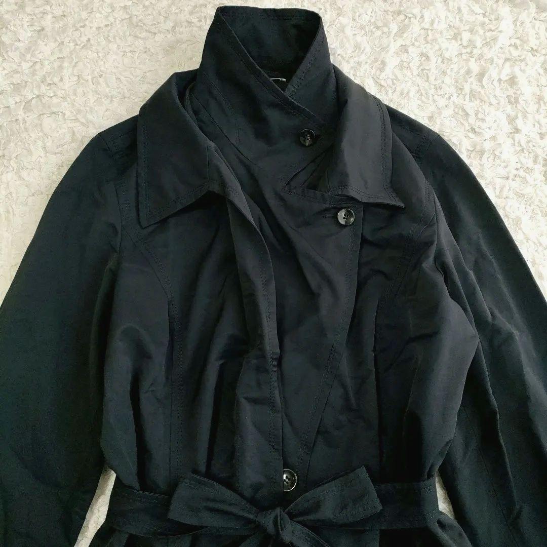 美品 マリナリナルディ トレンチコート ダブルカラー ウエストリボン 23号