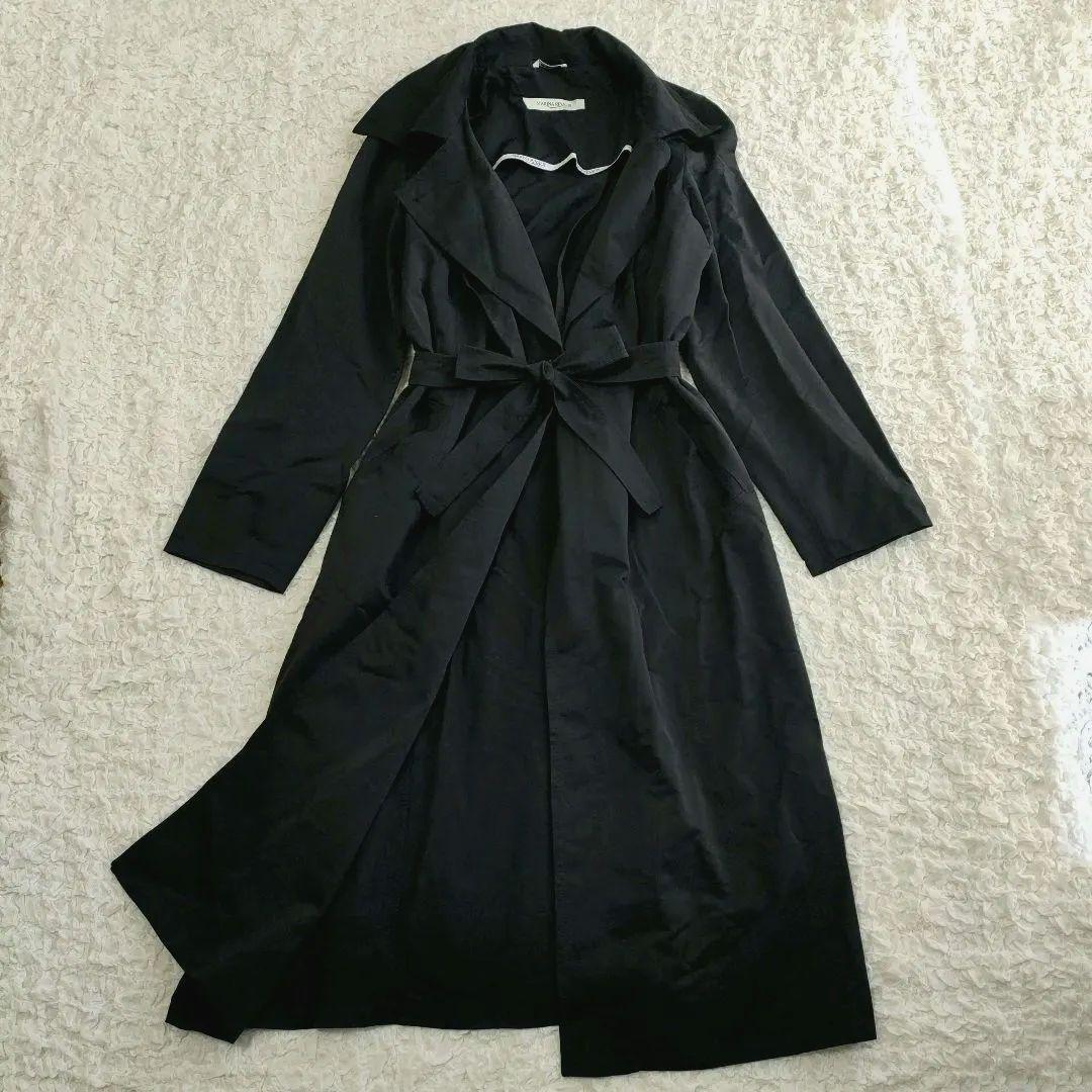 美品 マリナリナルディ トレンチコート ダブルカラー ウエストリボン 23号