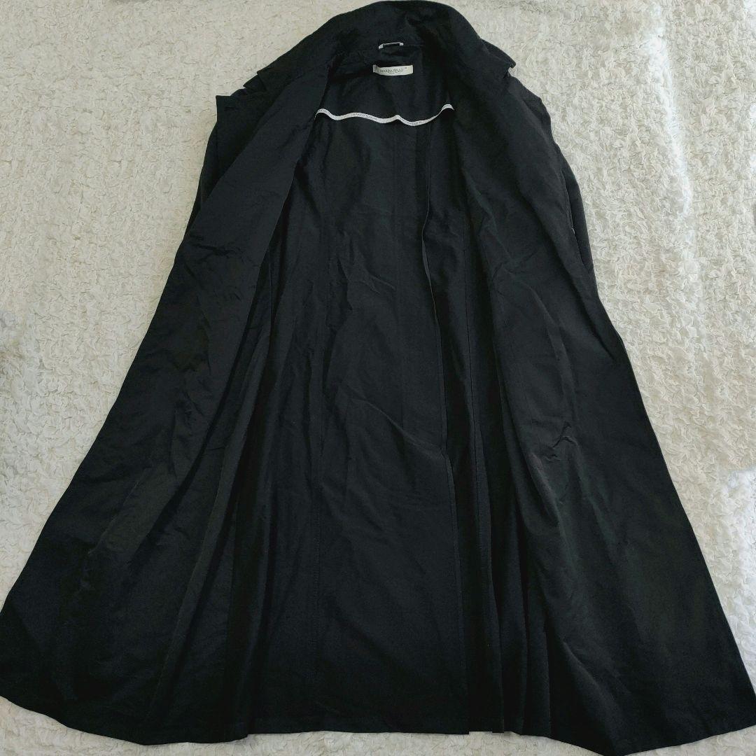 美品 マリナリナルディ トレンチコート ダブルカラー ウエストリボン 23号