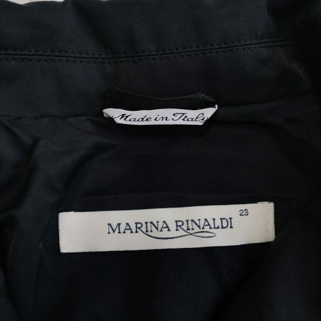 美品 マリナリナルディ トレンチコート ダブルカラー ウエストリボン 23号
