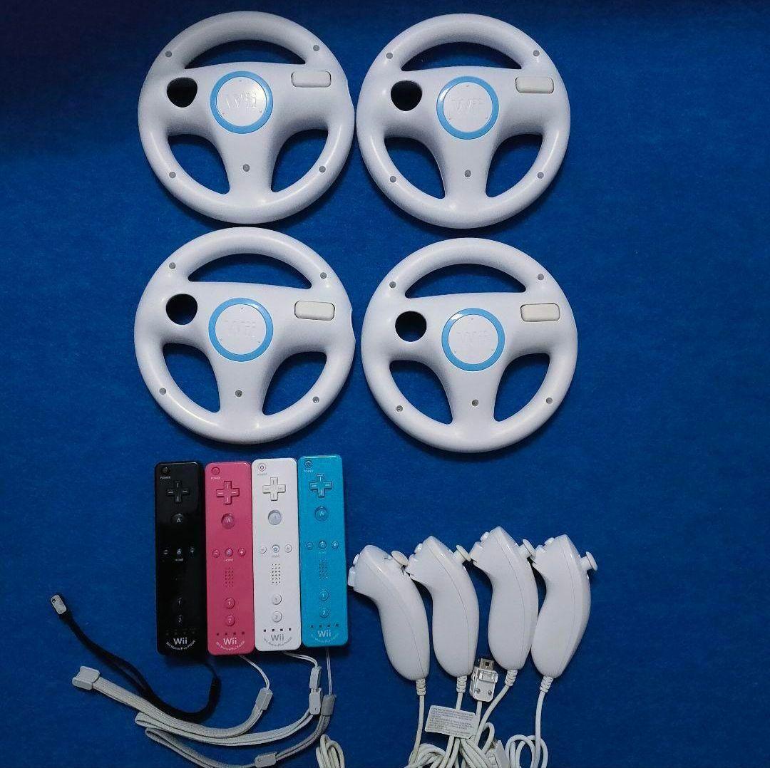 ✨任天堂 マリオカート Wiiハンドル Wiiリモコンプラス ヌンチャクセット