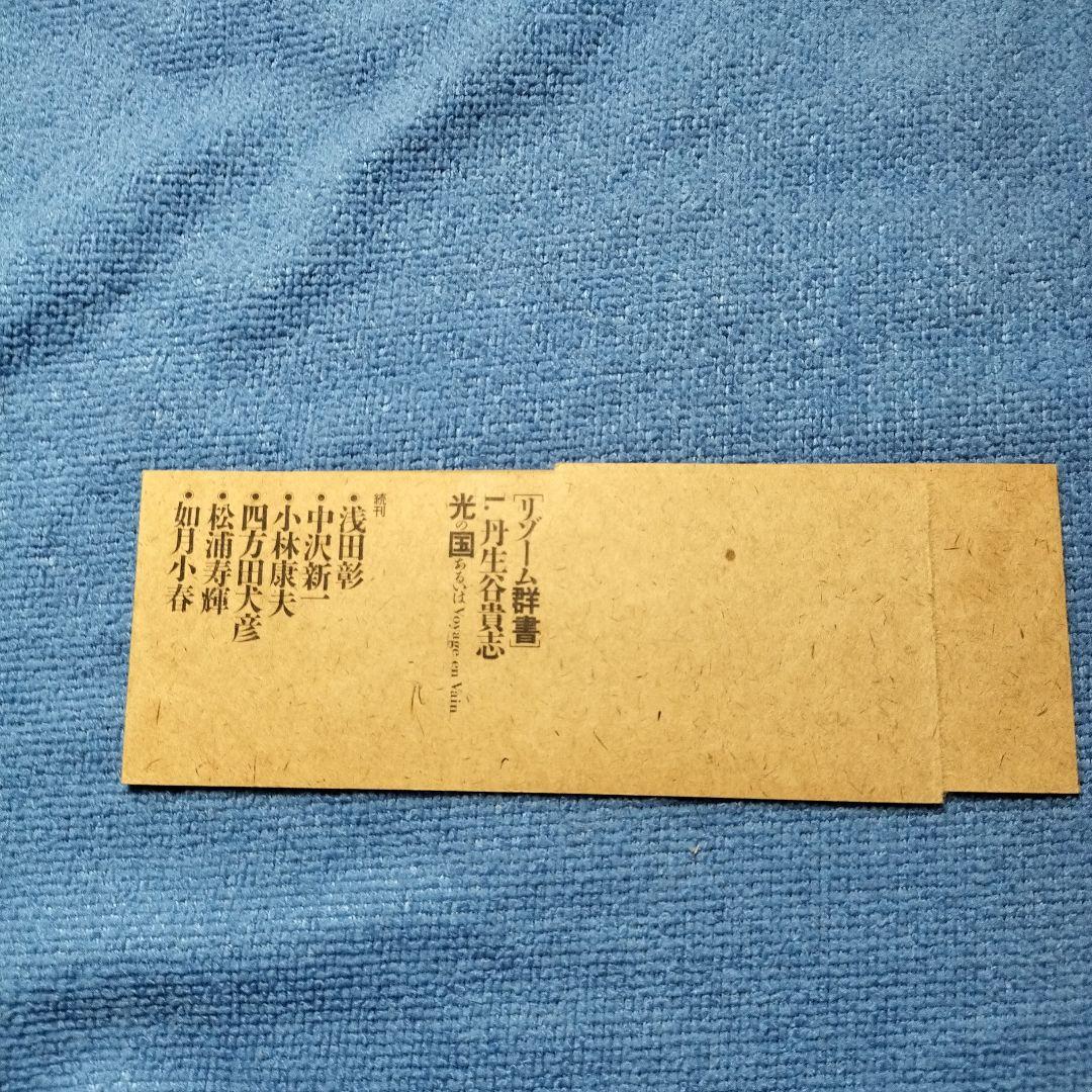 光の国 あるいは Voyage en Vain　リゾーム群書1　丹生谷貴志